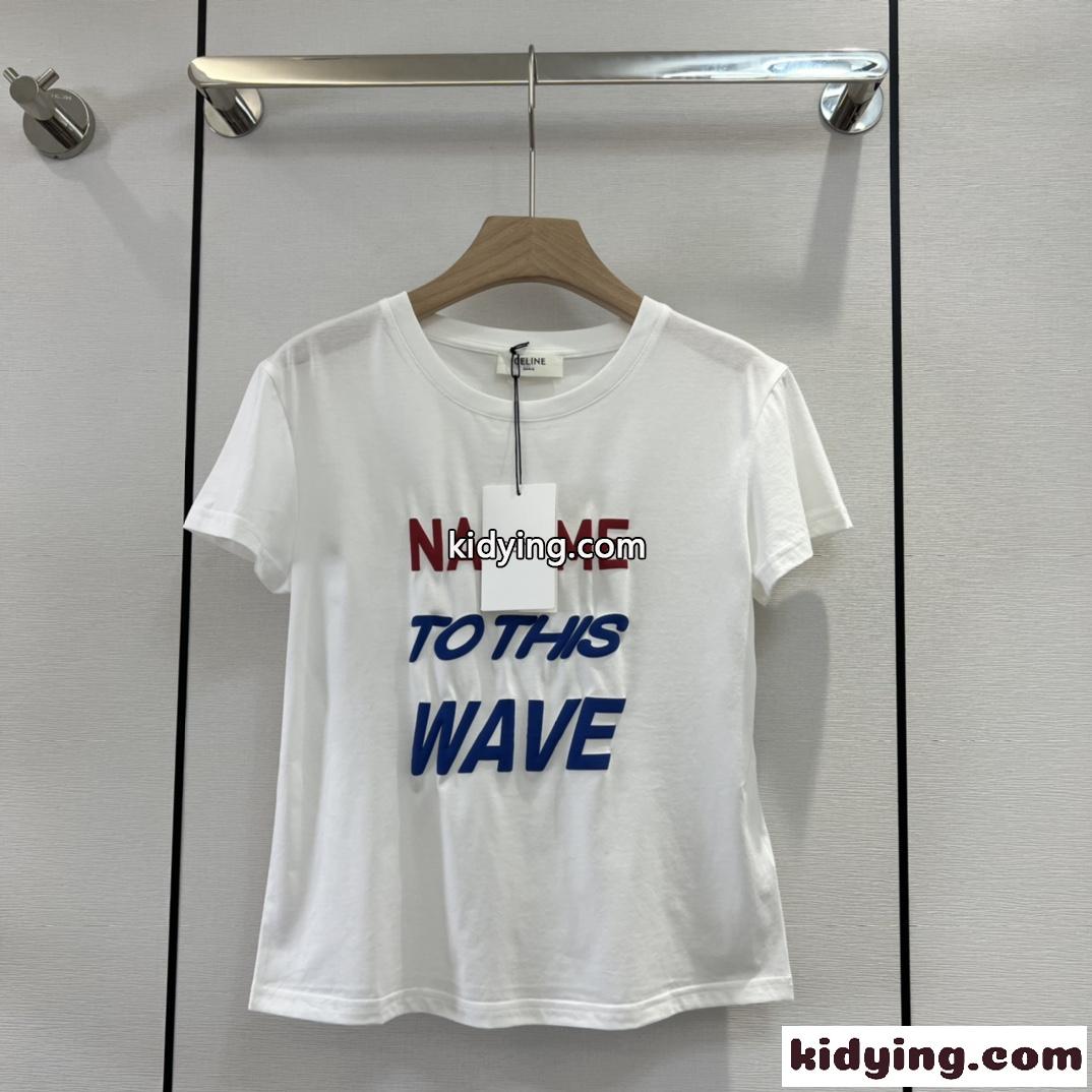 カジュアル 薄手 コットン クルーネック セリーヌ tシャツ コピー 春夏 定番 半袖 トップス-0