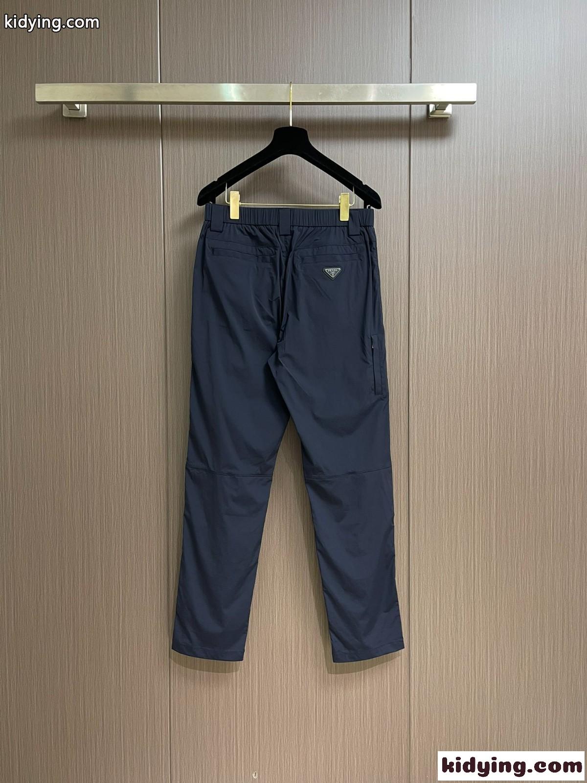 洗練された 上品 ロングパンツ プラダ パンツ コピー メンズ ズボン ネイビー-0