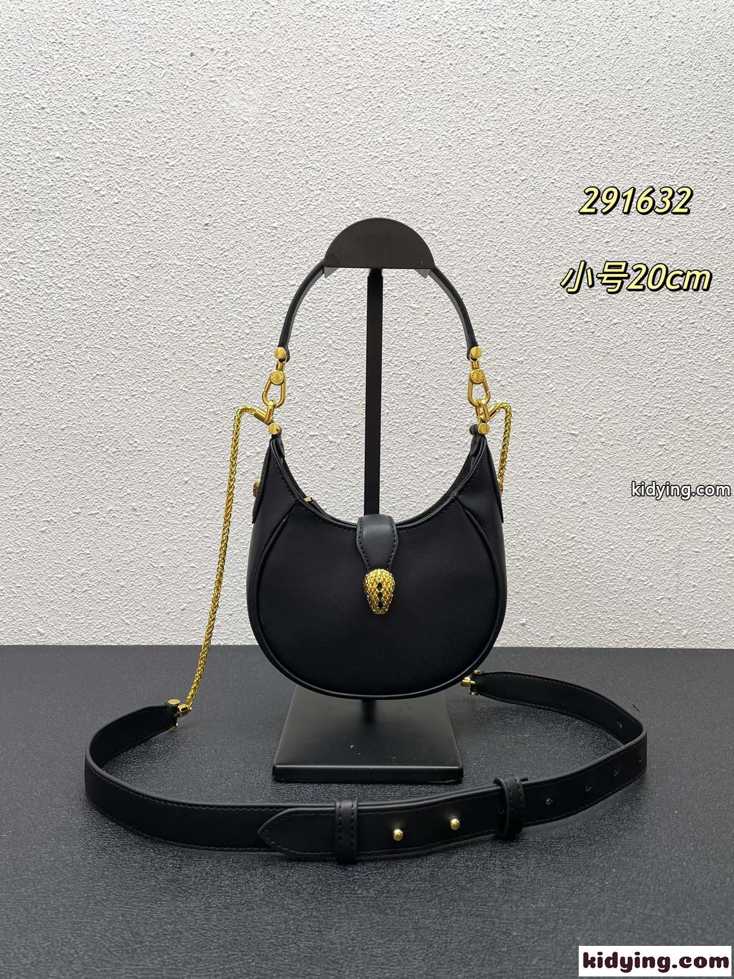 セルペンティ エリプス ショルダーバッグ ブルガリ バッグ コピー レディース カバン ブラック-0