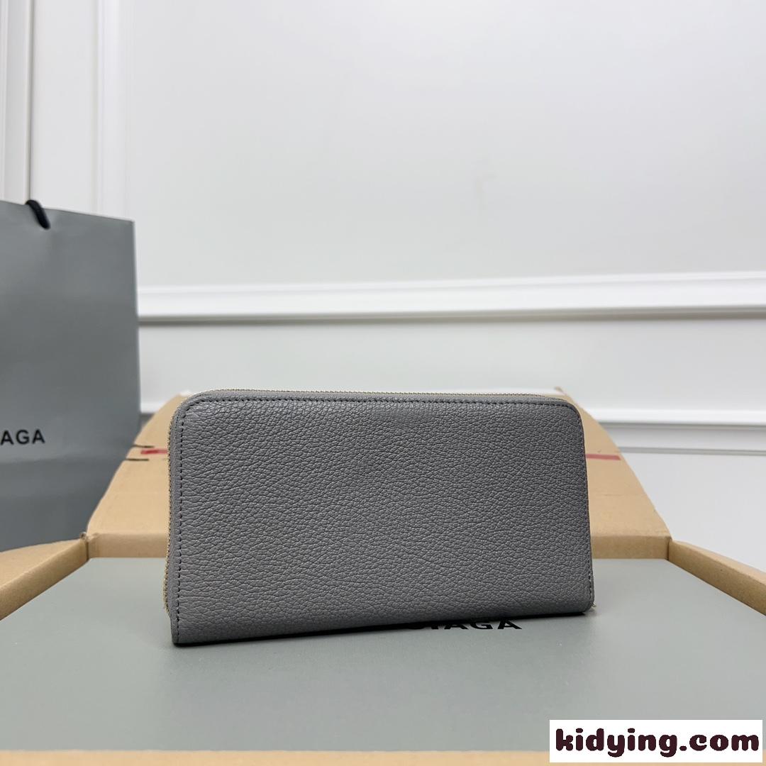 定番 ラウンドファスナー 長財布 バレンシアガ 財布 コピー グレー-1