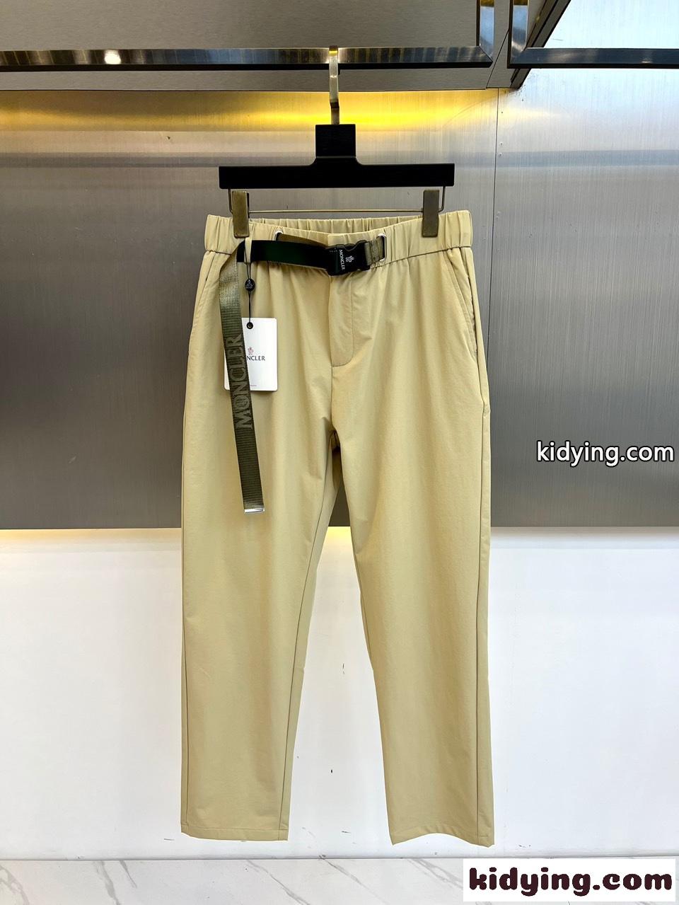 おしゃれ モンクレール パンツ コピー ベルト付き カジュアルパンツ カーキ-0