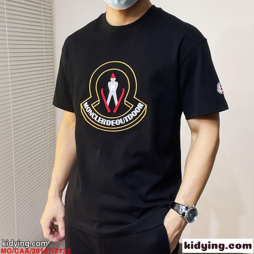 おしゃれ ロゴ クルーネック モンクレール Tシャツ コピー コットン 半袖Tシャツ-3