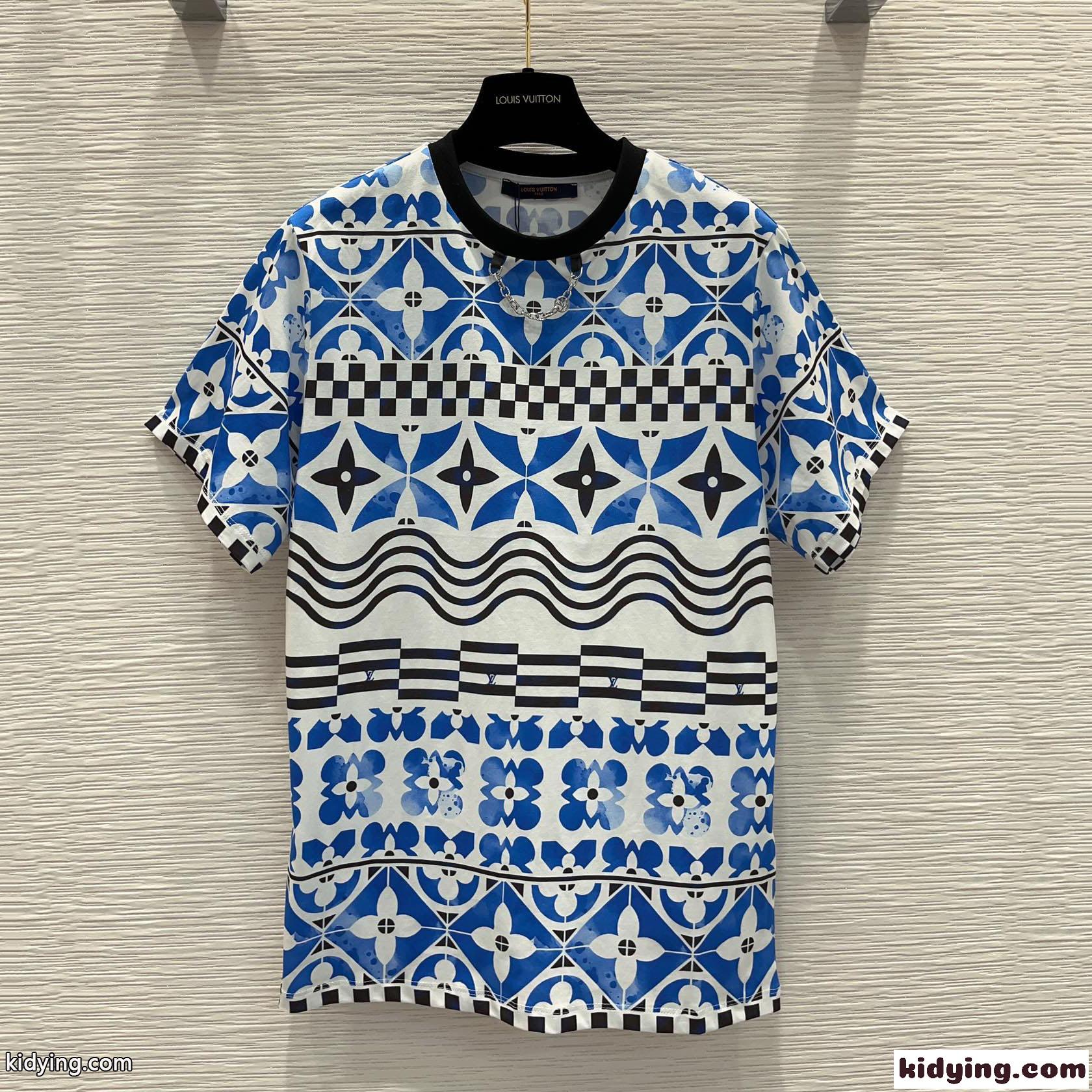 LV バイ・ザ・プール モノグラムタイルTシャツ ルイ・ヴィトン Tシャツ コピー レディース-2