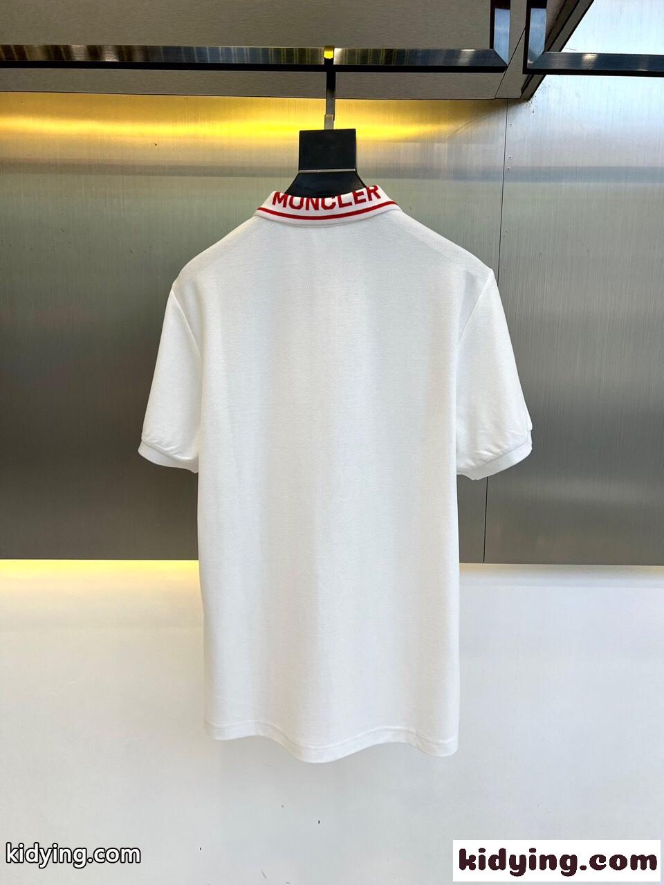 洗練された コットンピケ ポロシャツ モンクレール tシャツ コピー 半袖 トップス ホワイト-3