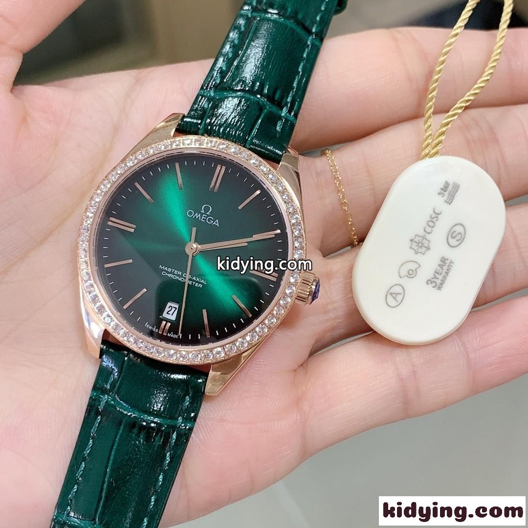 オメガ 時計 コピー レディース 34mm ローズゴールド エレガント 女子力アップ 腕時計 シンプル おしゃれ-3