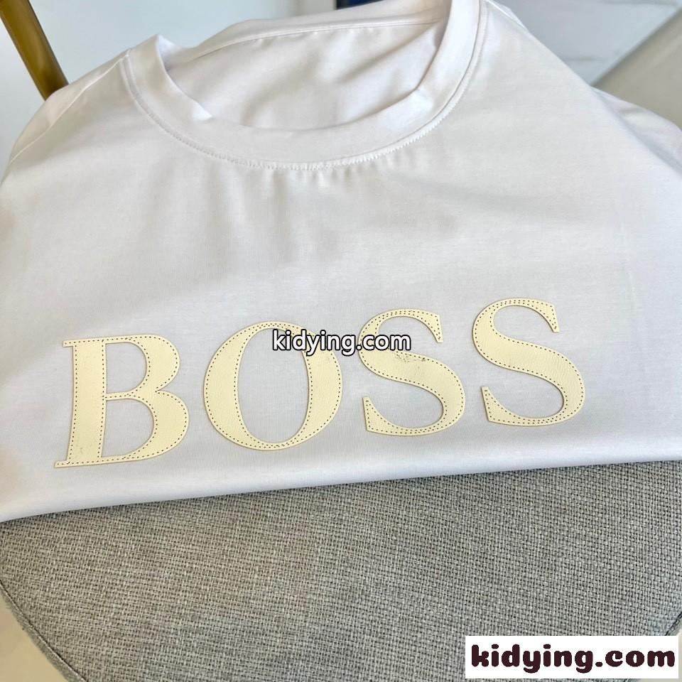 シンプル ロゴパッチ 半袖Tシャツ ヒューゴ・ボス Tシャツ 偽物 ホワイト-2