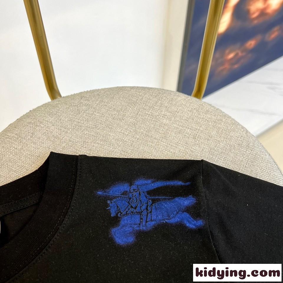 カジュアル 快適 コットンTシャツ バーバリー 半袖Tシャツ コピー ブラック-2