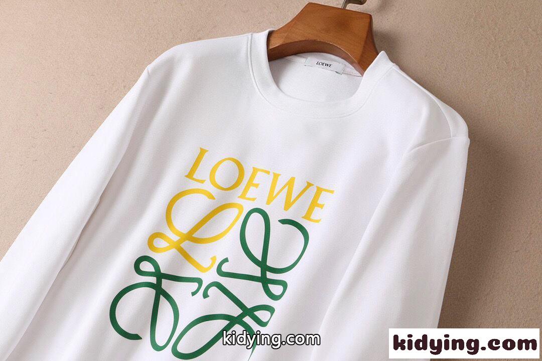 大人気 ロエベ 長袖tシャツ メンズ コピー 裏起毛 着回し ファッション カジュアル ホワイト ブラック プルオーバー-3