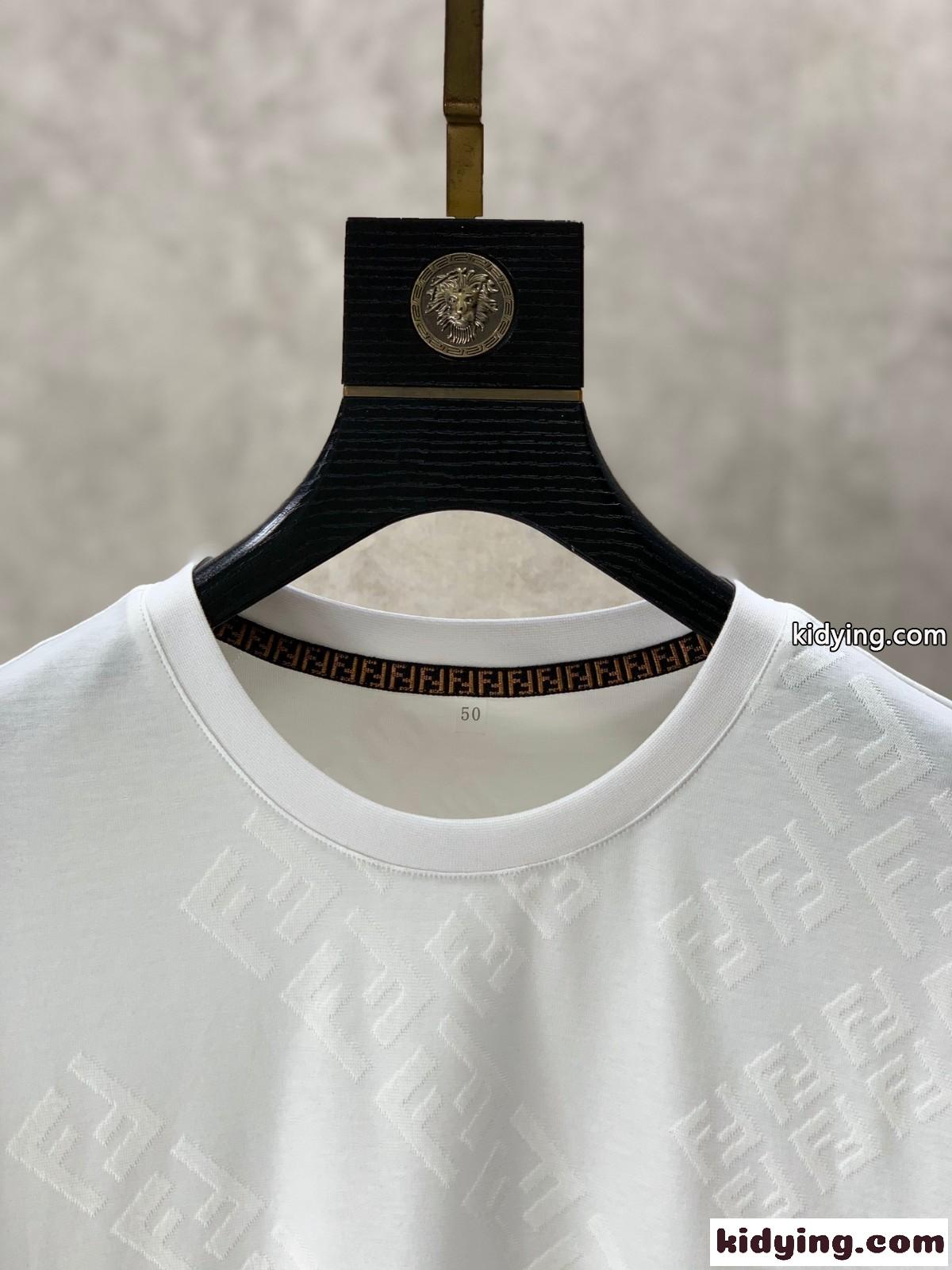 フェンディ Tシャツ コピー FFロゴ入り クルーネック メンズ 半袖 トップス-2