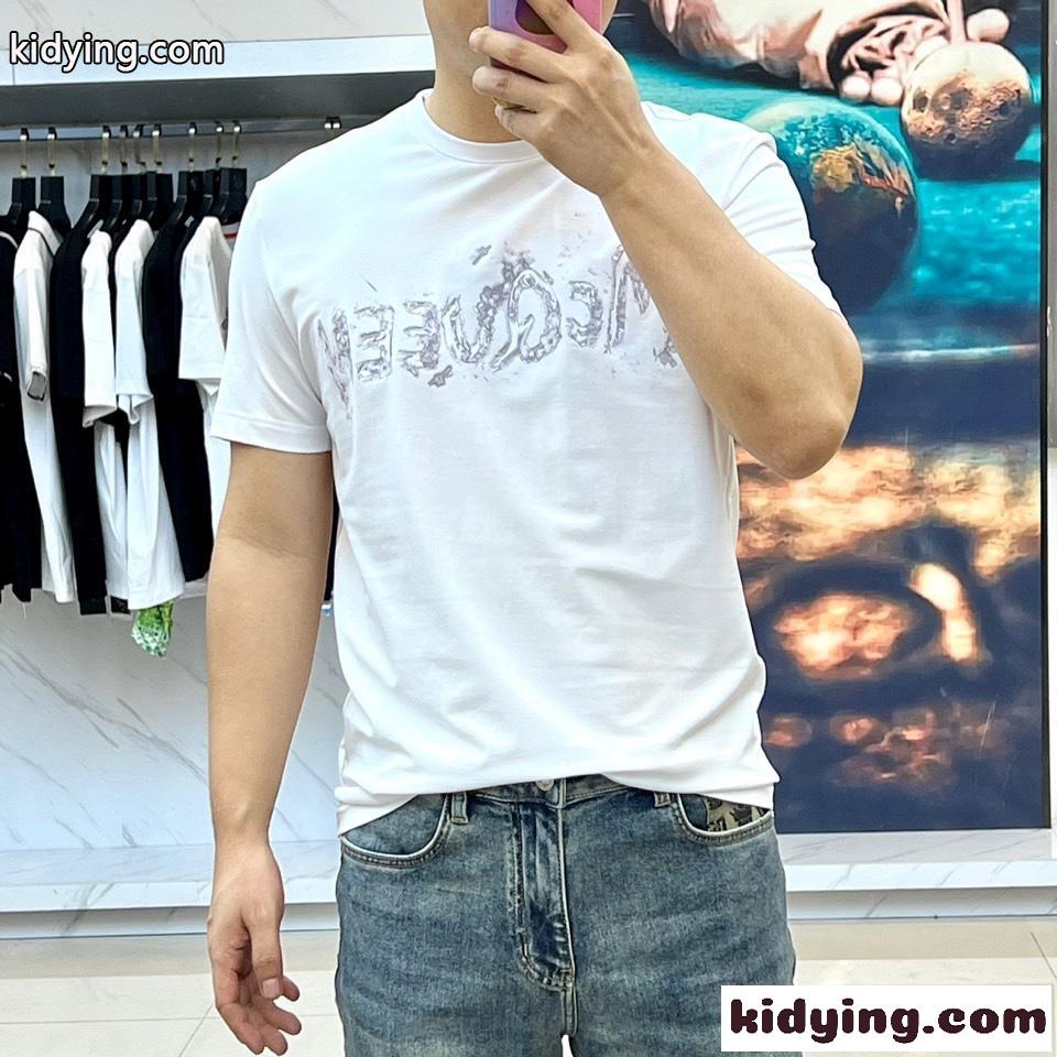McQueenグラフィティ 半袖Tシャツ アレキサンダー・マックイーン Tシャツ コピー ホワイト-2