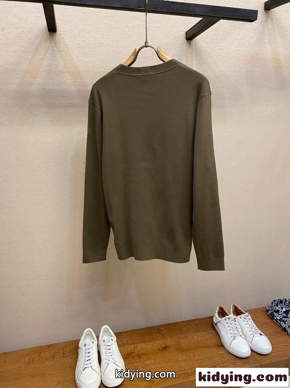 シンプル 上品 クルーネック ニット エルメネジルド・ゼニア セーター 偽物 グリーン-0