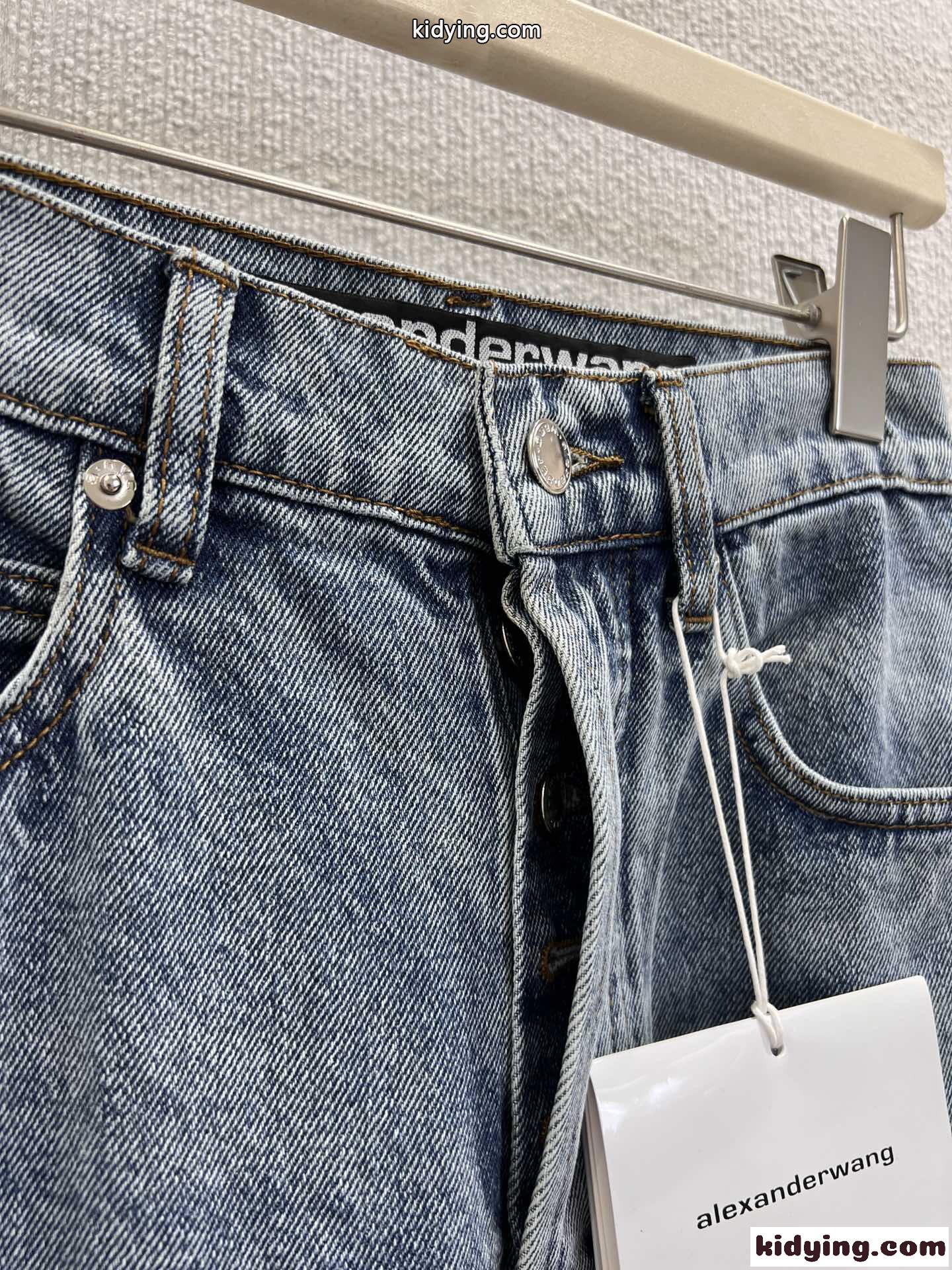 トレンド バレルレッグデニムパンツ アレキサンダーワング ジーンズ コピー ブルー-1