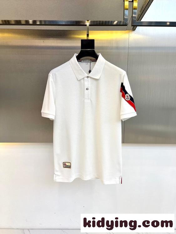 洗練された カジュアル ポロシャツモンクレール 半袖Tシャツ コピー コットンピケ ホワイト-0