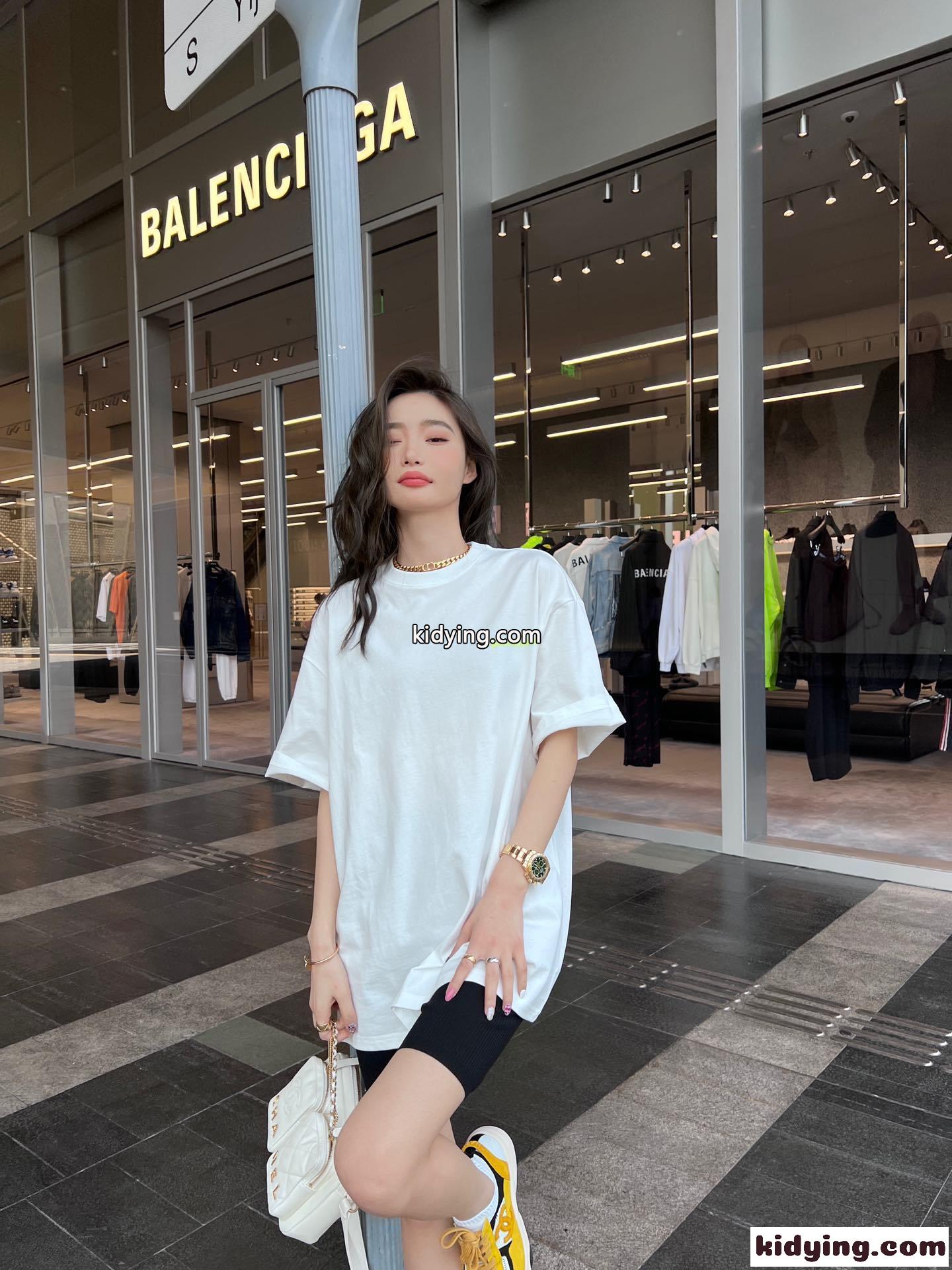 ベーシック 体型カバー 着痩せ バレンシアガ 半袖tシャツ コピー ロゴ トップス カジュアル ゆったり クルーネック-5