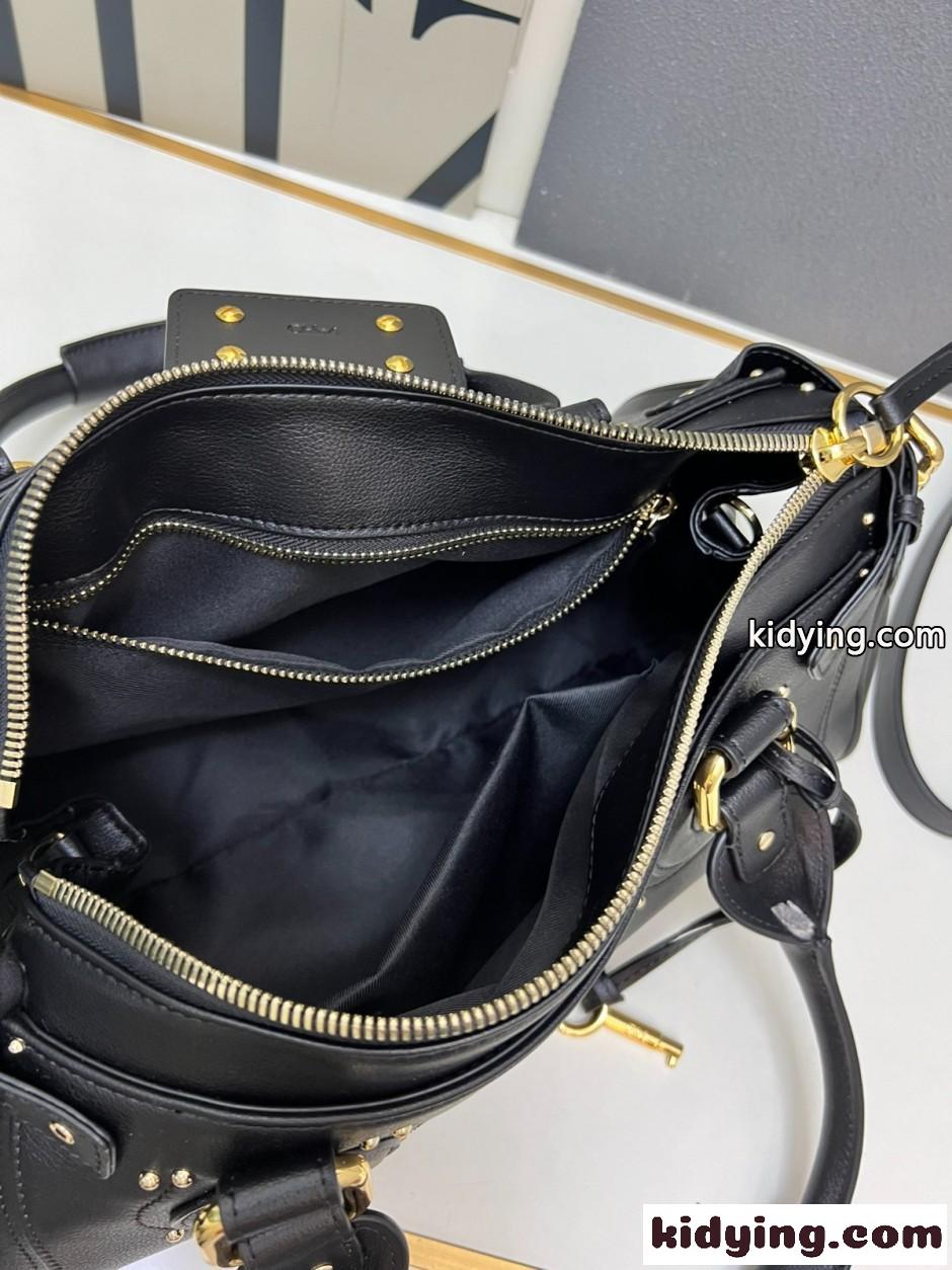 CHLOE グレインレザー PADDINGTONバッグ クロエ スーパーコピー ブラック-4
