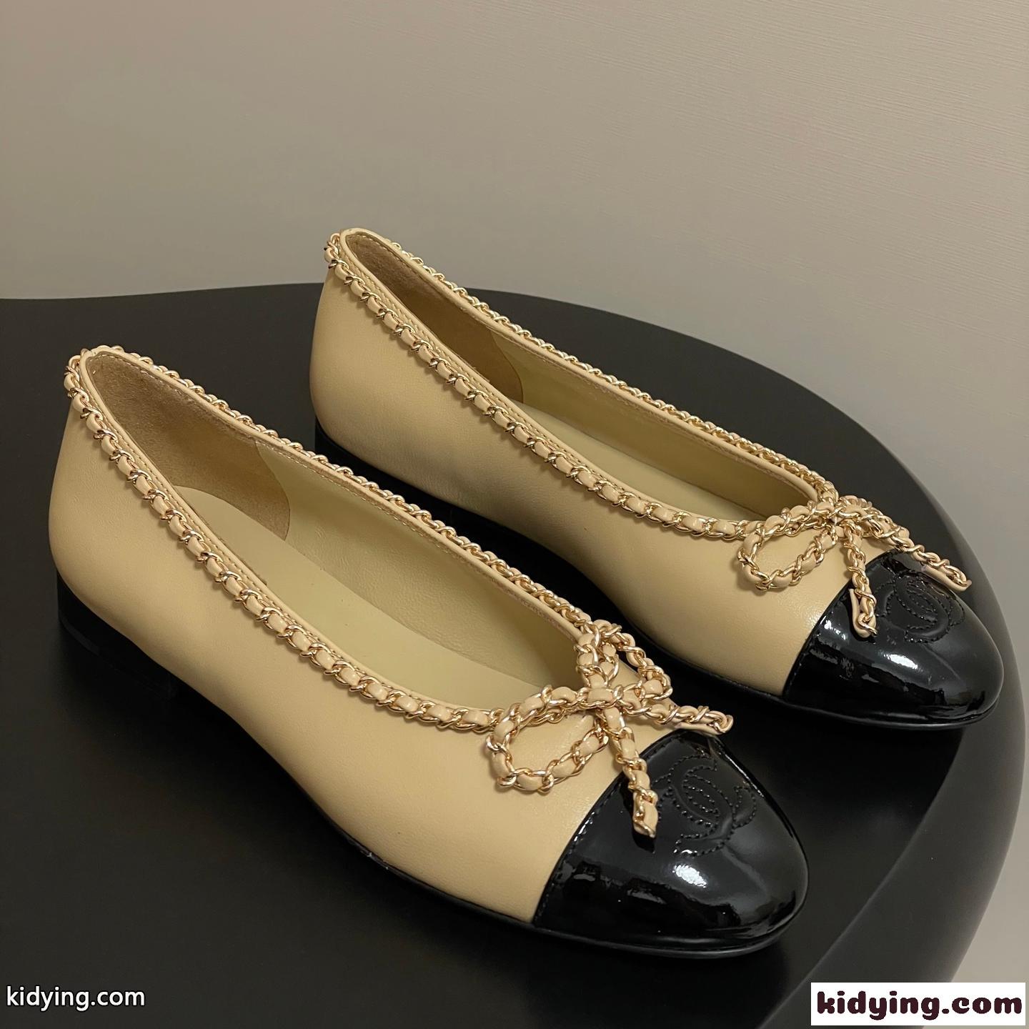 上品 可愛い 合わせやすい 25B バレリーナ シャネル パンプス コピー ベージュ-0