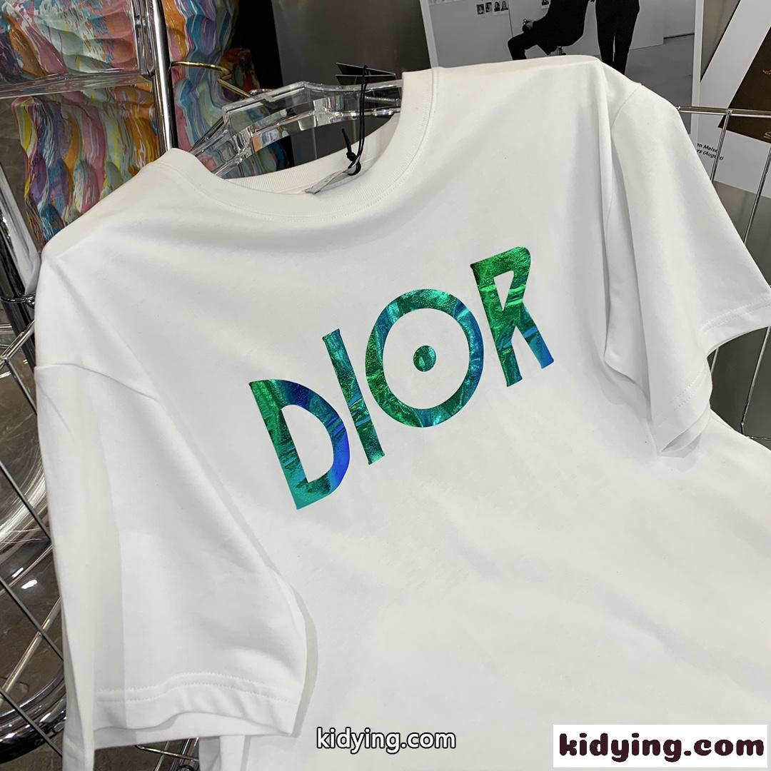 シンプル 合わせやすい ラウンドネック クリスチャン・ディオール 半袖tシャツ コピー ホワイト ブラック-3