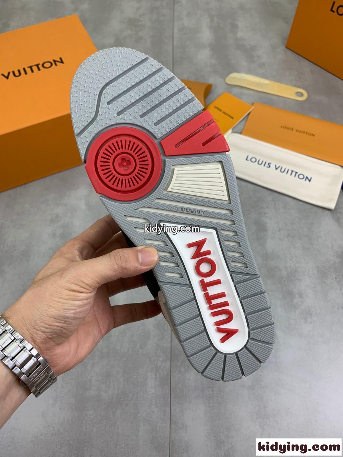 LV トレイナー・ライン ルイヴィトン スニーカー スーパーコピー レッド-3