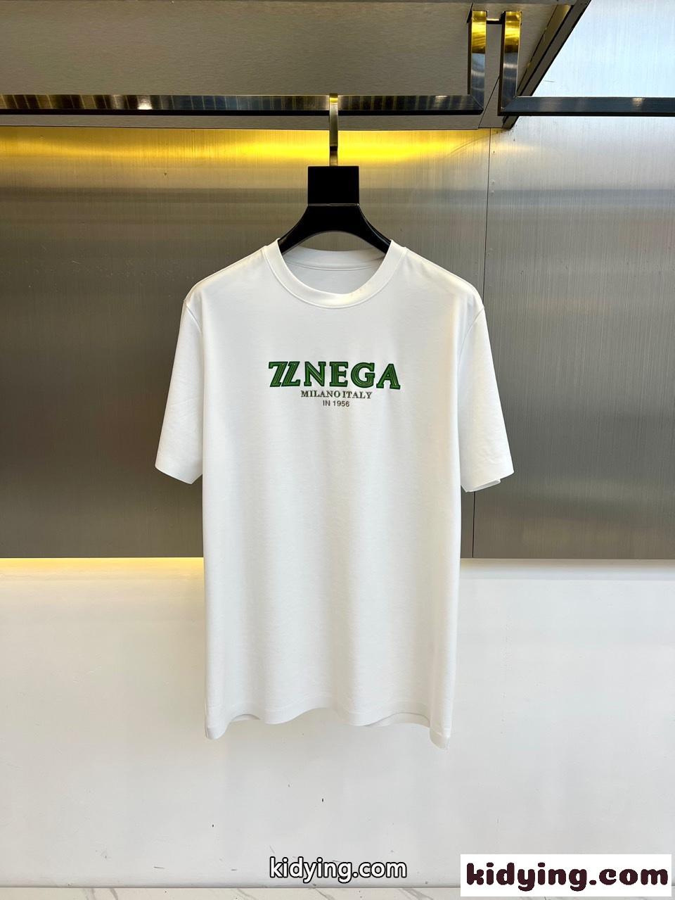 ベーシック ロゴ入り クルーネック 半袖Tシャツ エルメネジルド・ゼニア Tシャツ コピー ホワイト-0