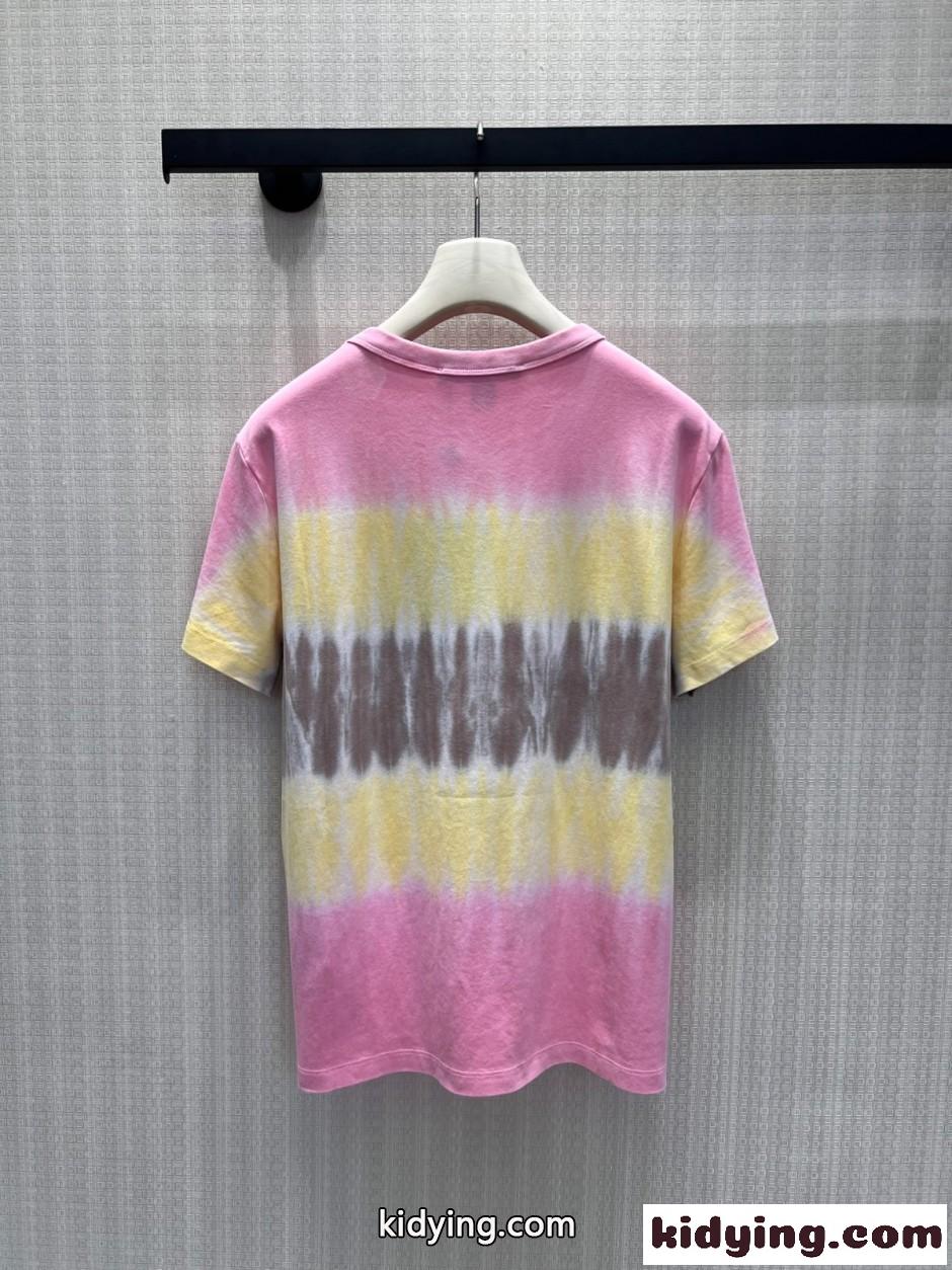 注目される タイダイ 半袖Tシャツ ルイ・ヴィトン Tシャツ コピー コットン-1