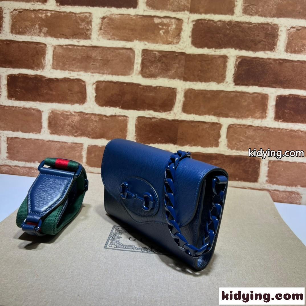 グッチ ホースビット 1955 ミニバッグ グッチ バッグ コピー ショルダーバッグ ブルー-3