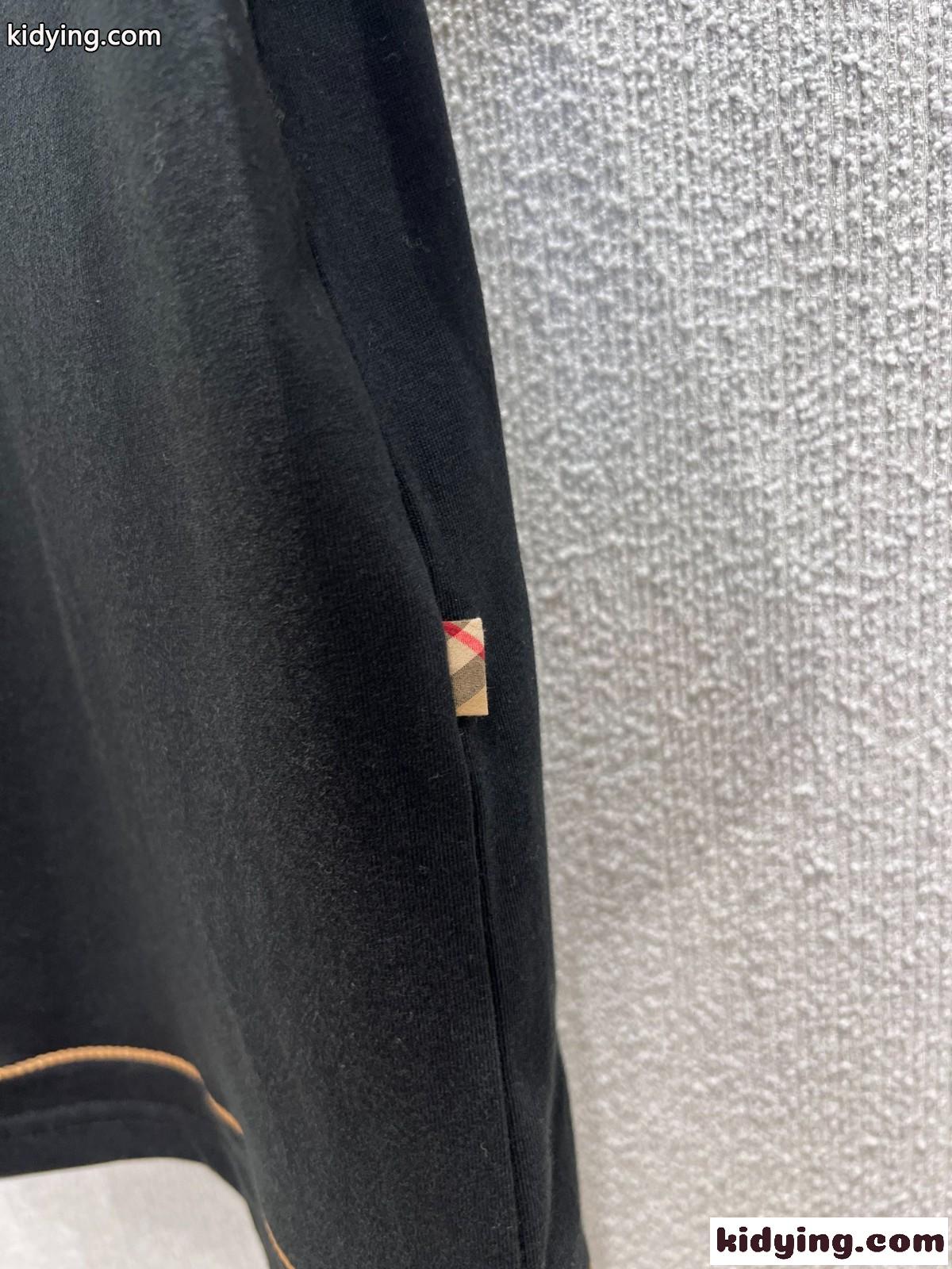 Bハート コットンTシャツ バーバリー Tシャツ コピー クルーネック ブラック-4