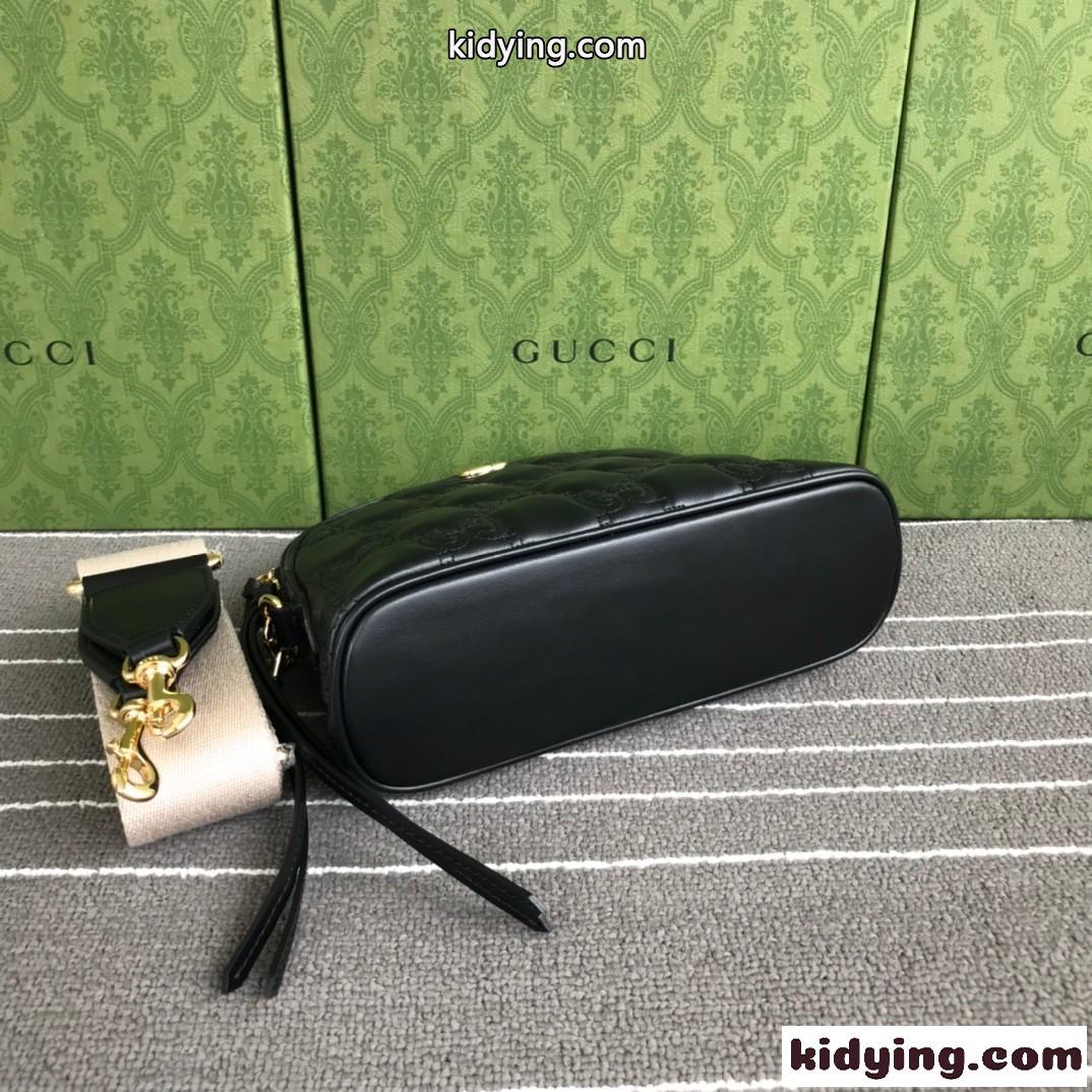 GGマトラッセ レザー スモール バッグ スーパーコピー グッチ バッグ コピー ショルダーバッグ ブラック-3