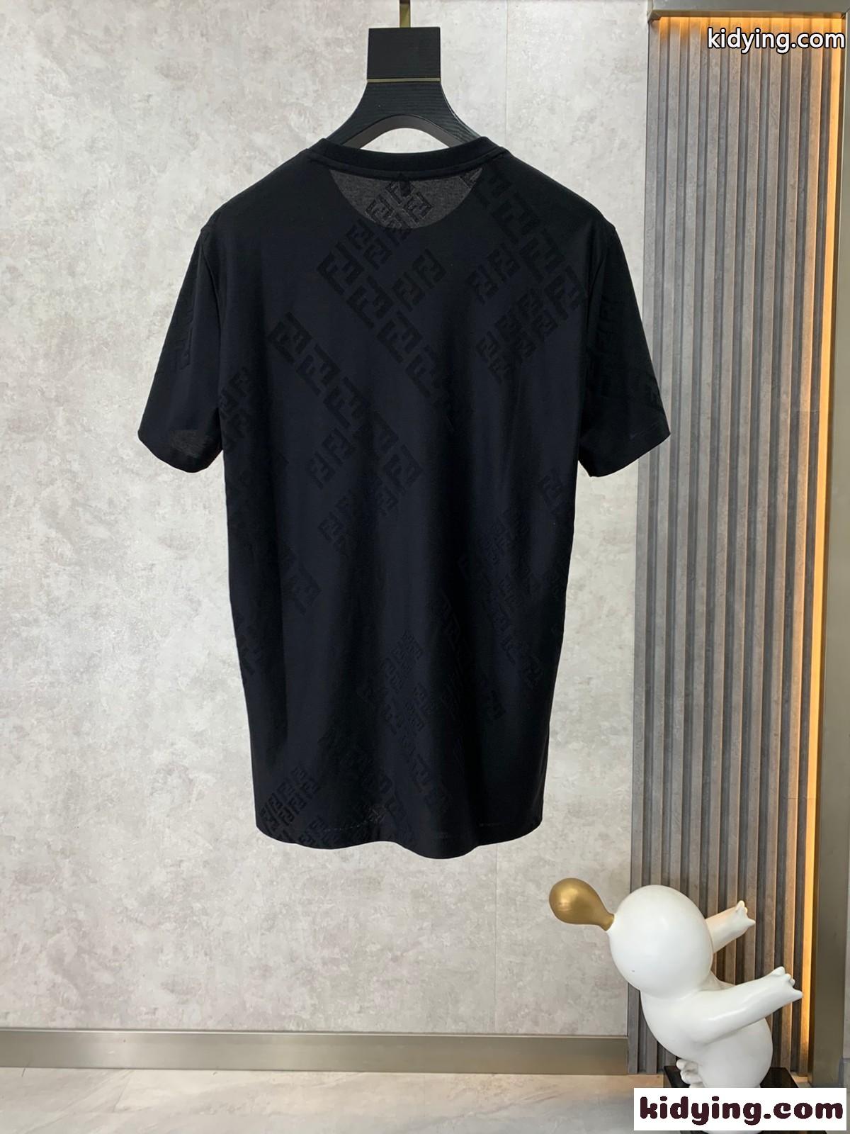 FFロゴ入り クルーネック フェンディ Tシャツ コピー メンズ 半袖 トップス-1