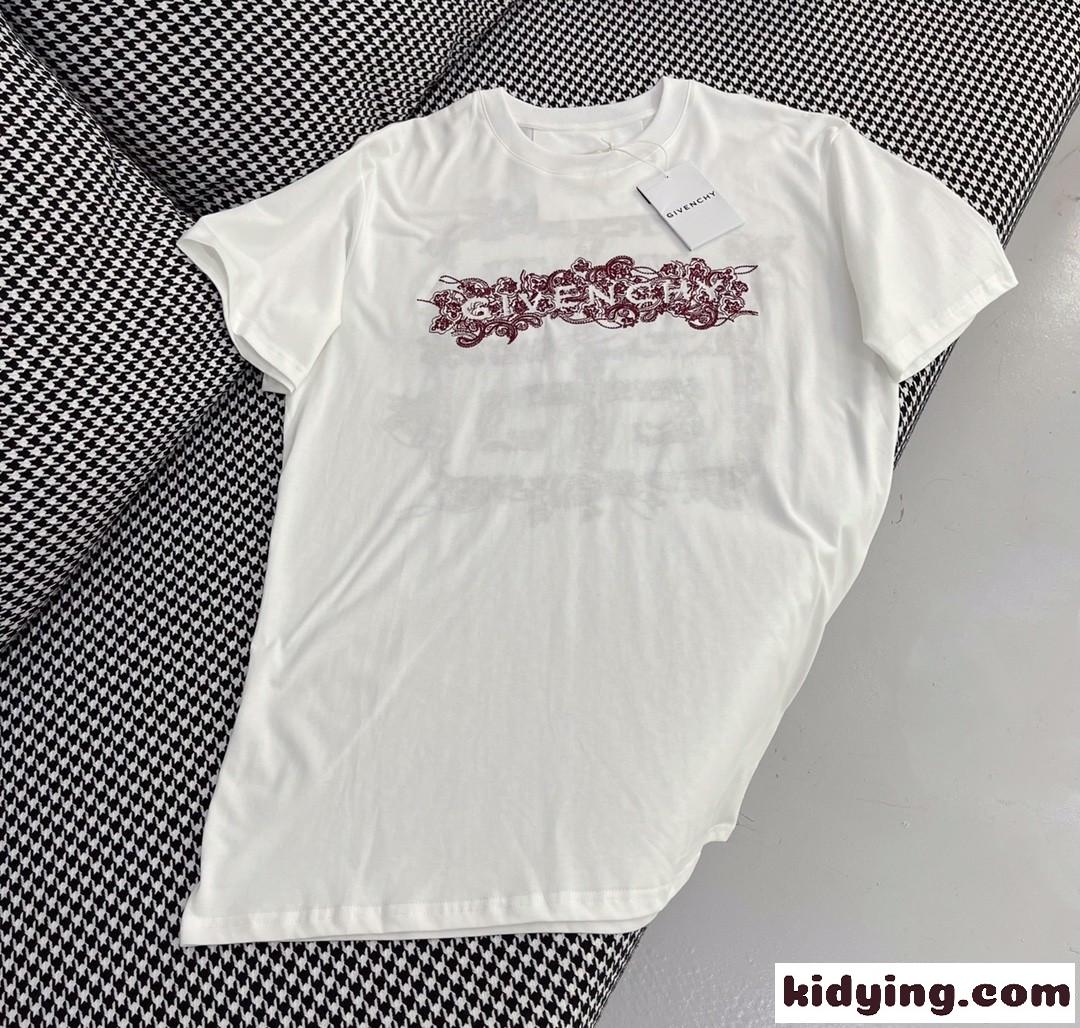 ベーシック カジュアル おしゃれ ロゴ ジバンシィ Tシャツ コピー 半袖 トップス クルーネック コットン-0