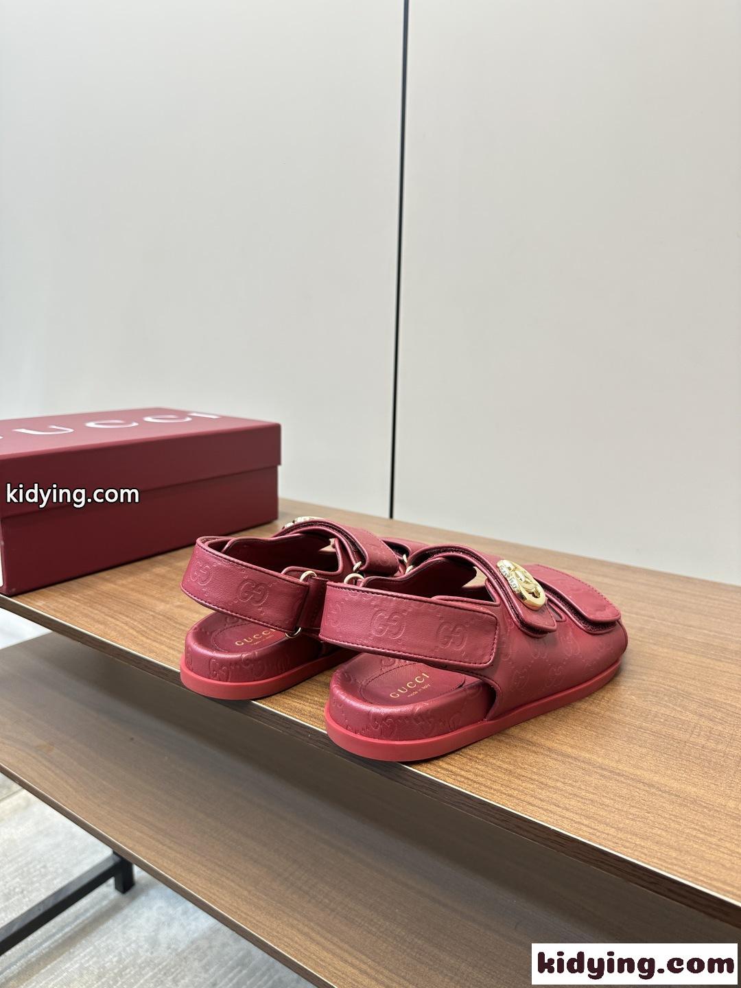 春夏人気 グッチ ダブルG ウィメンズ サンダル スーパーコピー レッド-1