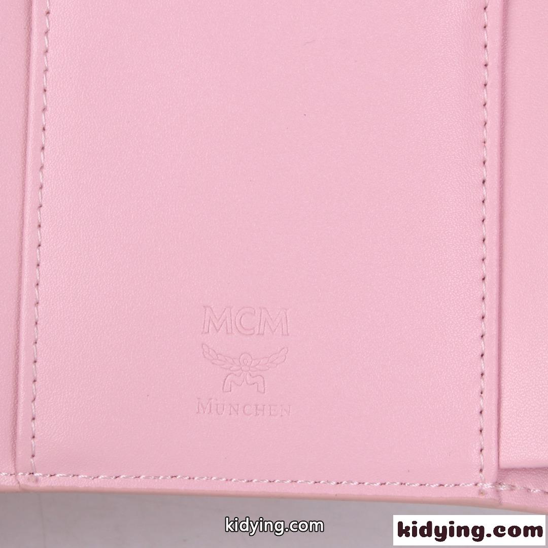 人気 定番 コンパクト 三つ折り財布 エムシーエム 財布 コピー ウォレット ピンク-4