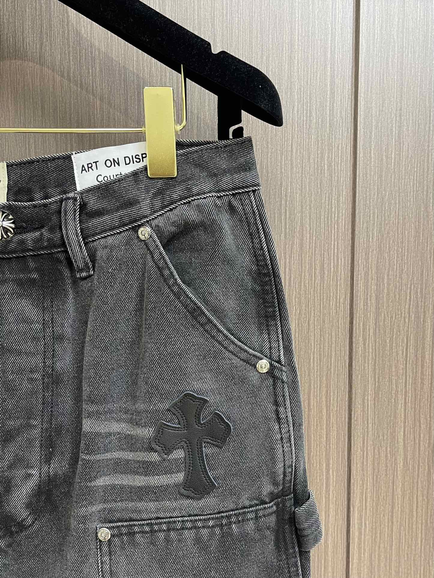 おしゃれ ゆったり 合わせやすい デニムパンツ クロムハーツ ジーンズ コピー メンズ-0