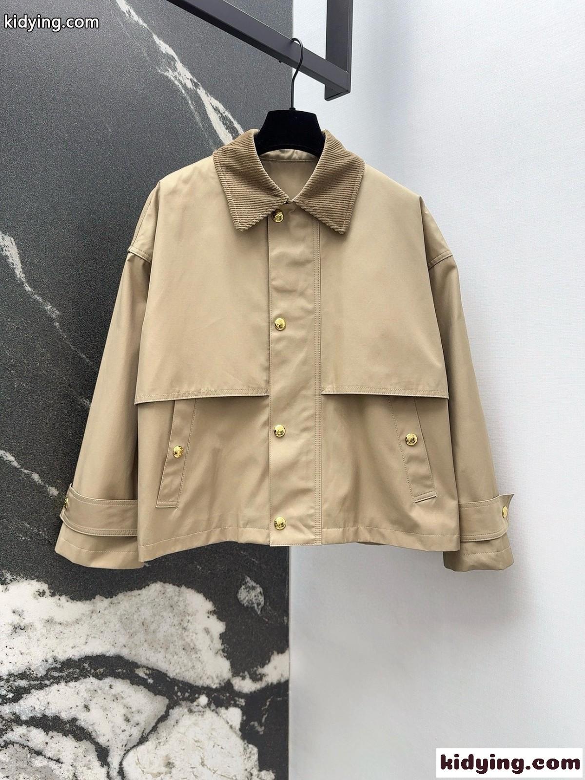 クラシック コーデュロイ襟 ブルゾン セリーヌ ジャケット 偽物 ベージュ-1