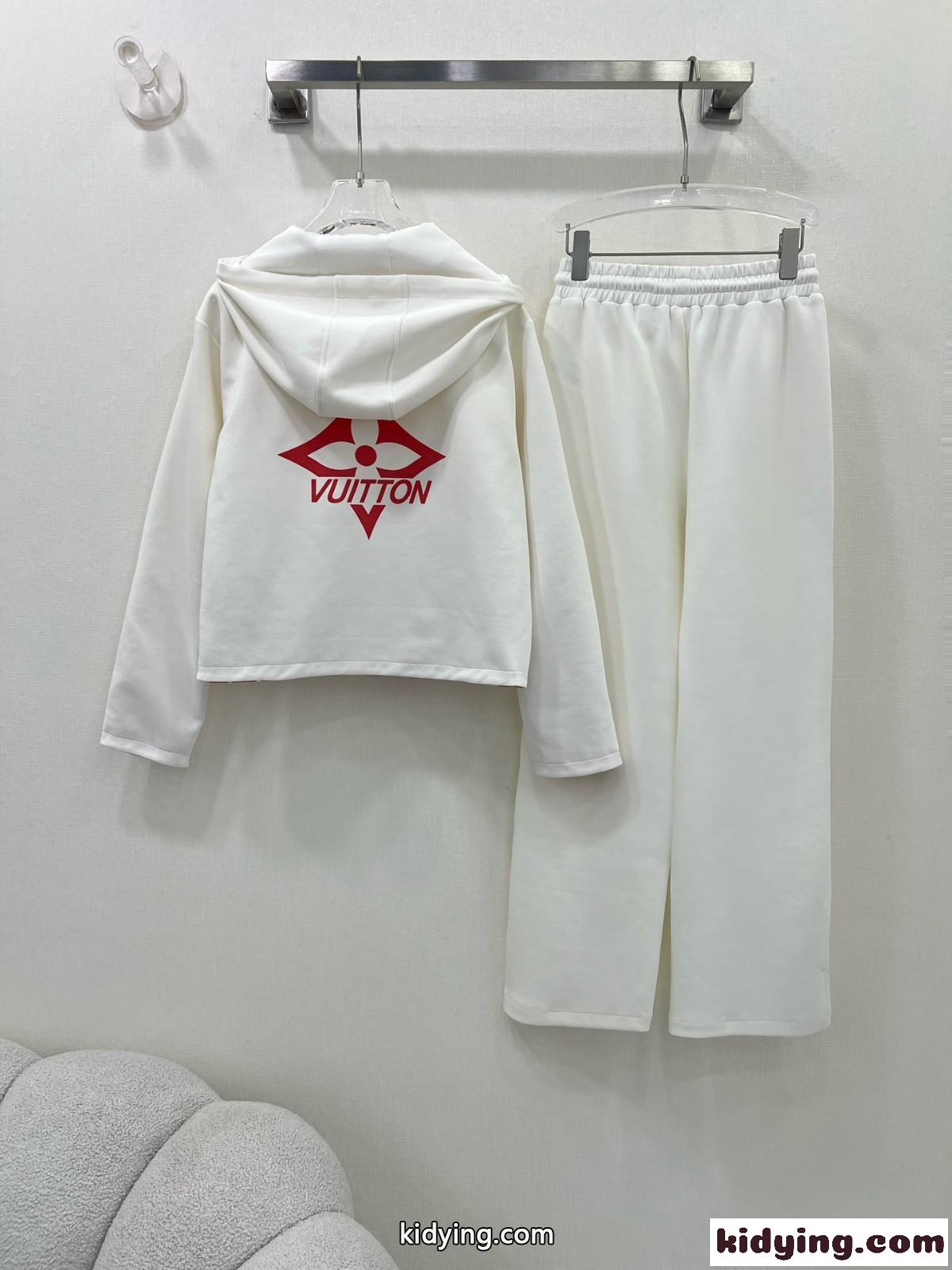 カジュアル 着回し リバーシブルジャケット&パンツ 2点セット ルイヴィトン セットアップ コピー ホワイト-3