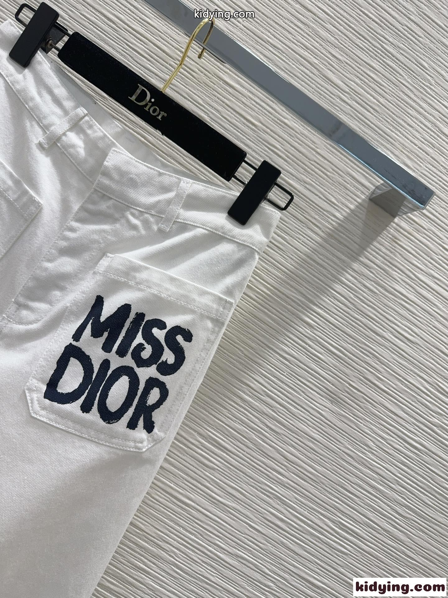 Miss Dior Graffiti コットンデニムフレアパンツ クリスチャン・ディオール ジーンズ コピー-2