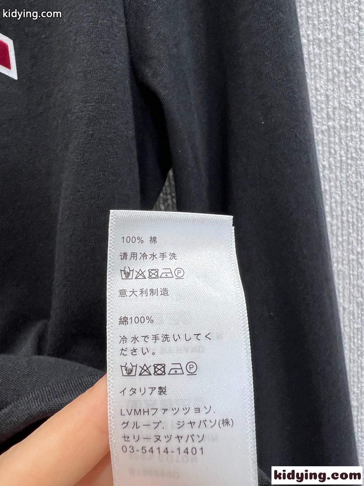 ベーシック カレッジロゴ 長袖Tシャツ セリーヌ Tシャツ 偽物 コットン ブラック-3