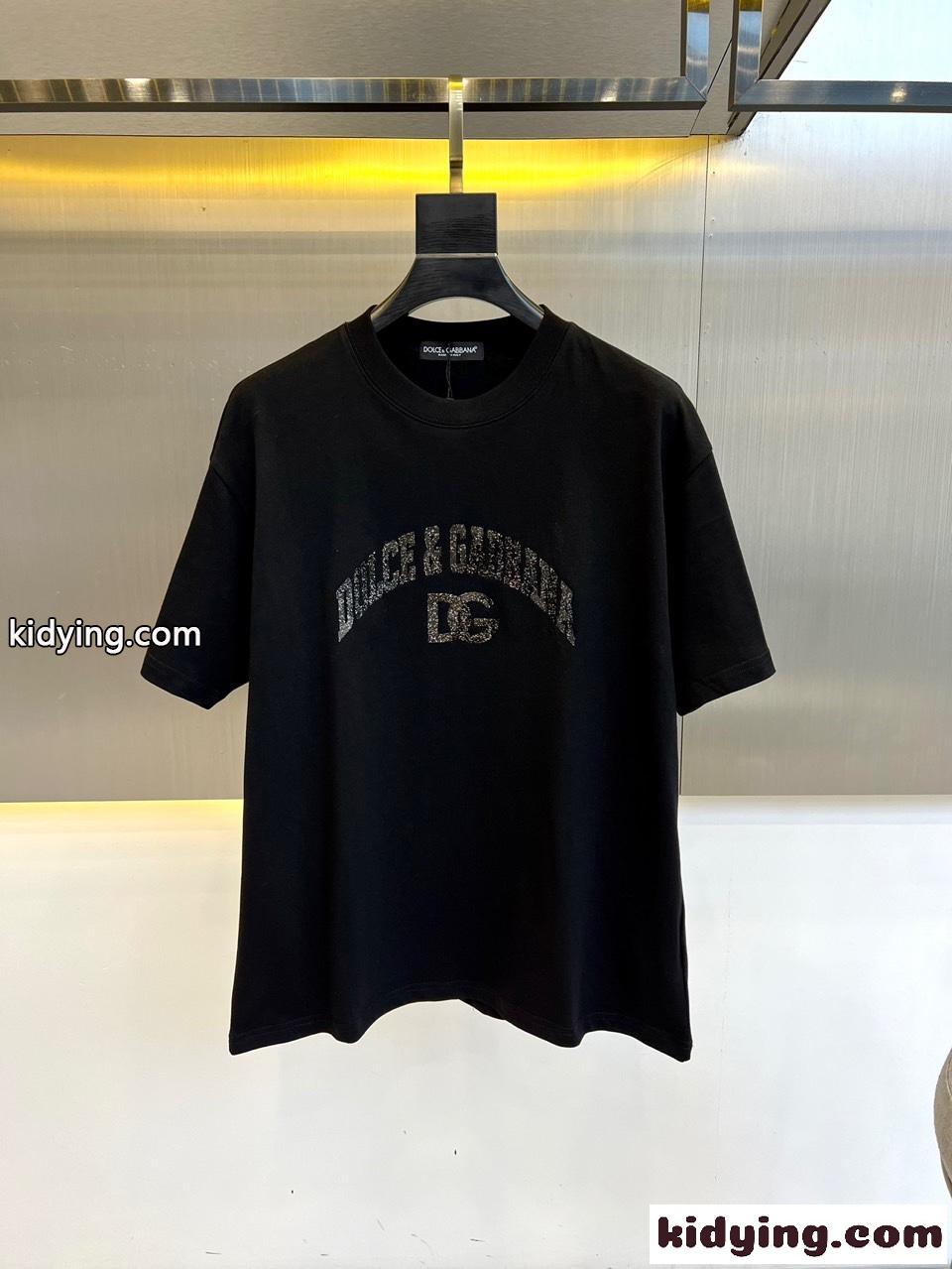 ベーシック ロゴ ドルチェ&ガッバーナ 半袖Tシャツ コピー コットンTシャツ クルーネック ブラック-0