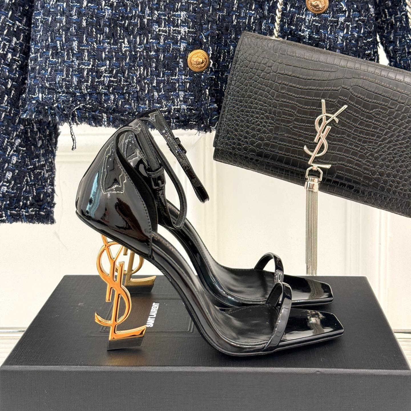 圧倒的な存在感♪YSL ハイヒール イヴ・サンローラン サンダル スーパーコピー ブラック-0