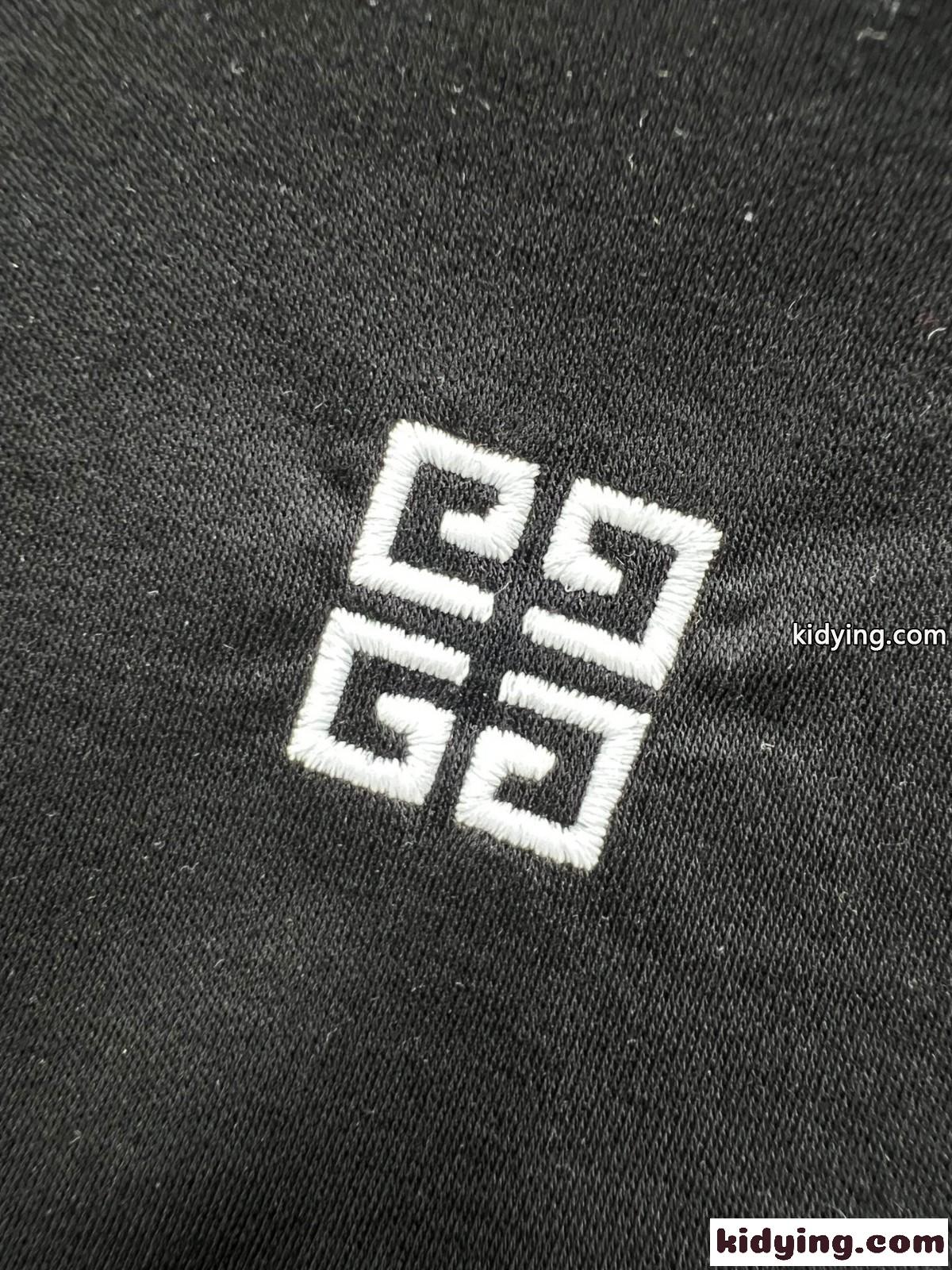 シンプル 4G 刺繍入り ジバンシィ Tシャツ 偽物 コットン 半袖Tシャツ ブラック-4