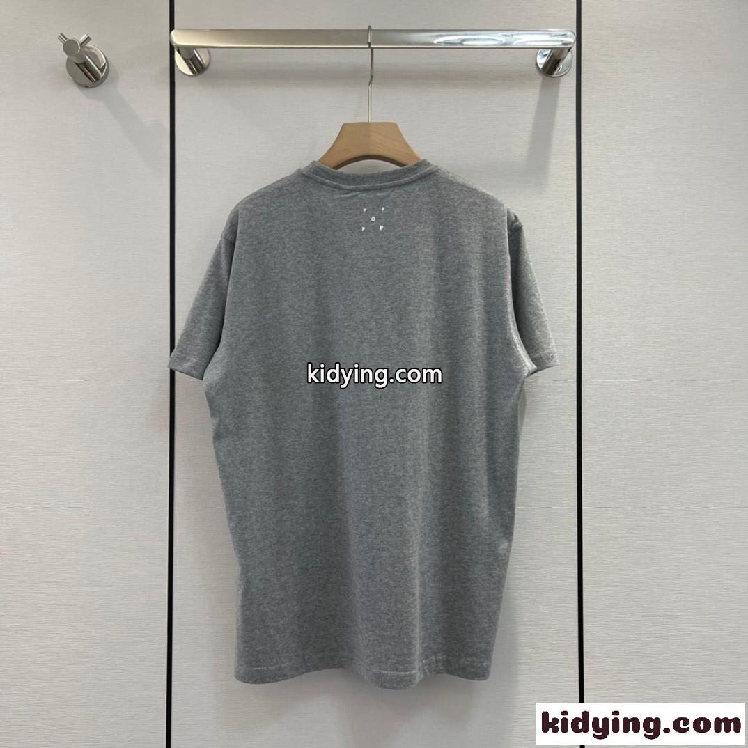 ベーシック ゆったり プリント クルーネック バーバリー Tシャツ コピー 半袖 トップス-1
