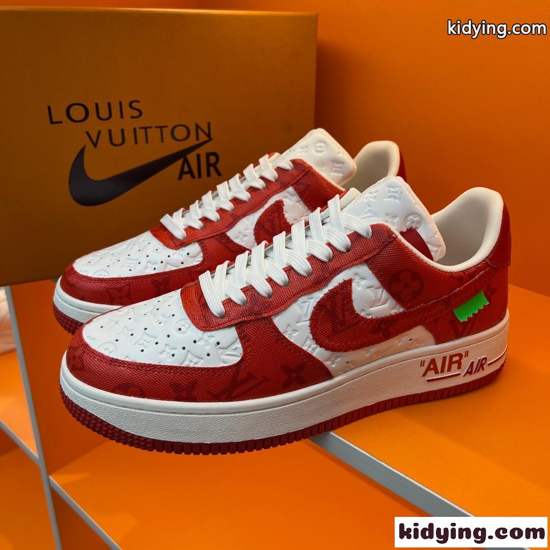 人気 カジュアル レースアップ LV x OFF-WHITE x Nike オフホワイト スニーカー コピー 目立つ 配色 メンズ-0