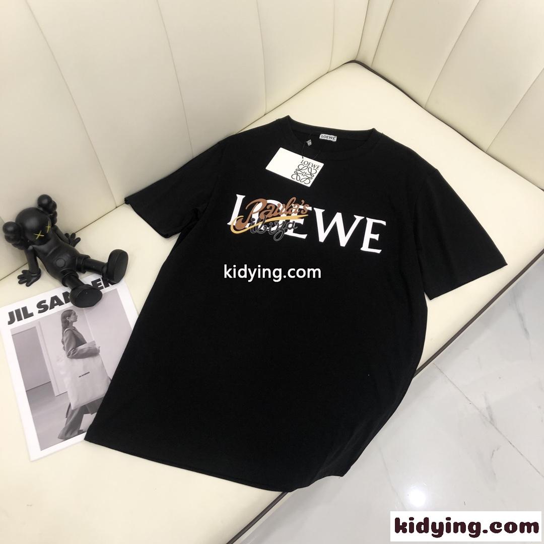 ファッション ロゴプリント クールネック カジュアル 柔らかい 快適 ロエベ Tシャツ メンズ コピー 半袖 人気-0