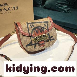 コーチバッグ 夏コピー coach コーチの新型で 新しく発売された文芸的雰囲気のあるレトロな鞍のバッグ-2