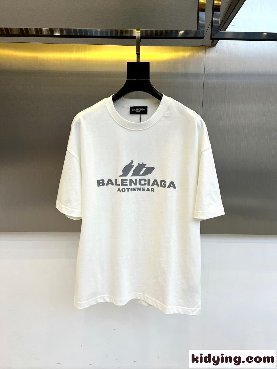 ゆったり プリントTシャツ バレンシアガ Tシャツ 偽物 コットン ホワイト-0