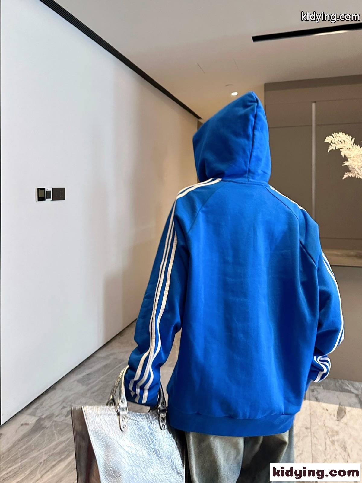 ユニセックス BALENCIAGA ×ADIDAS オーバーサイズ フーディ バレンシアガ パーカー コピー ブルー-4