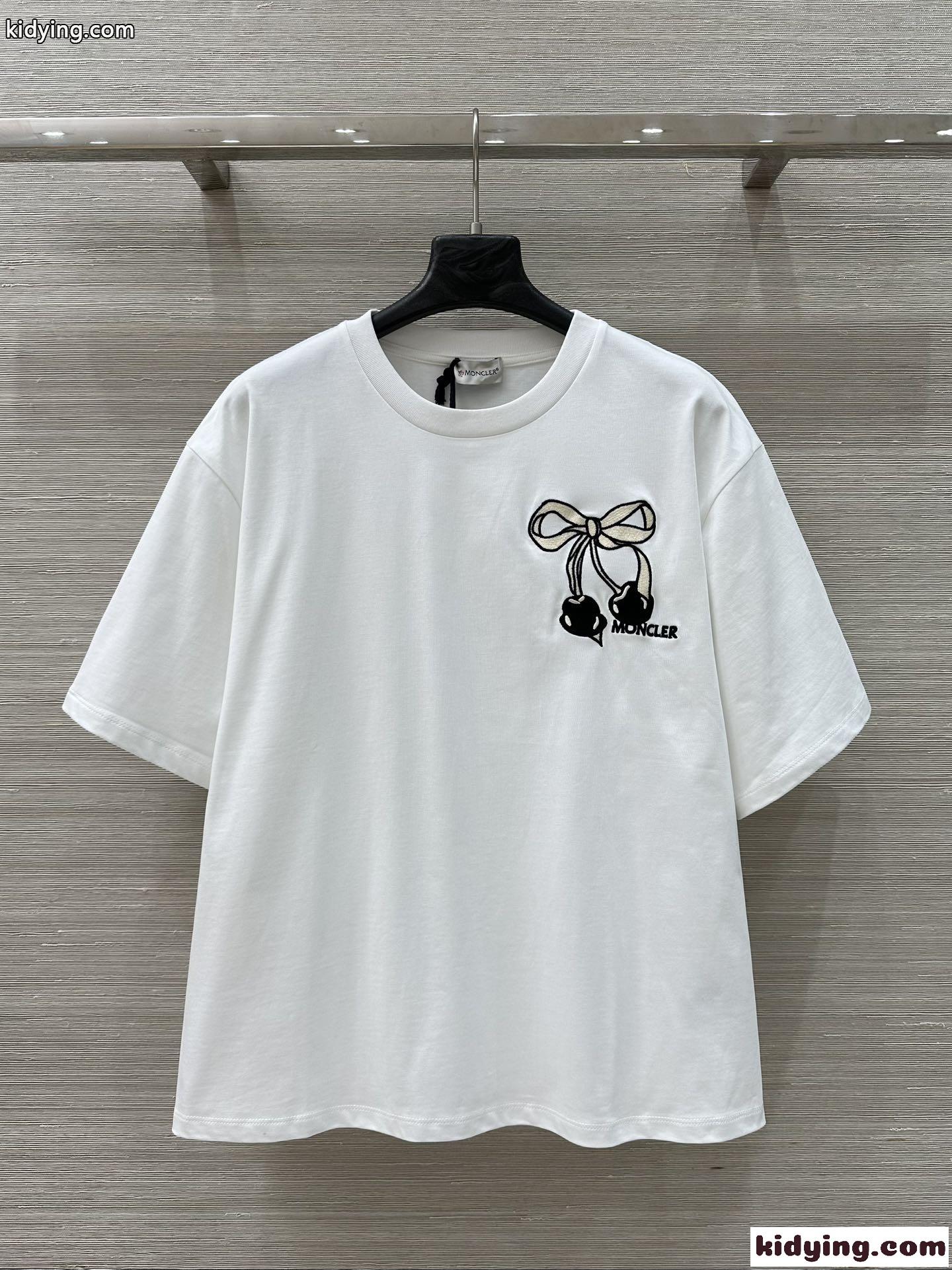 カジュアル おしゃれ モンクレール Tシャツ コピー コットン クルーネック ホワイト-2
