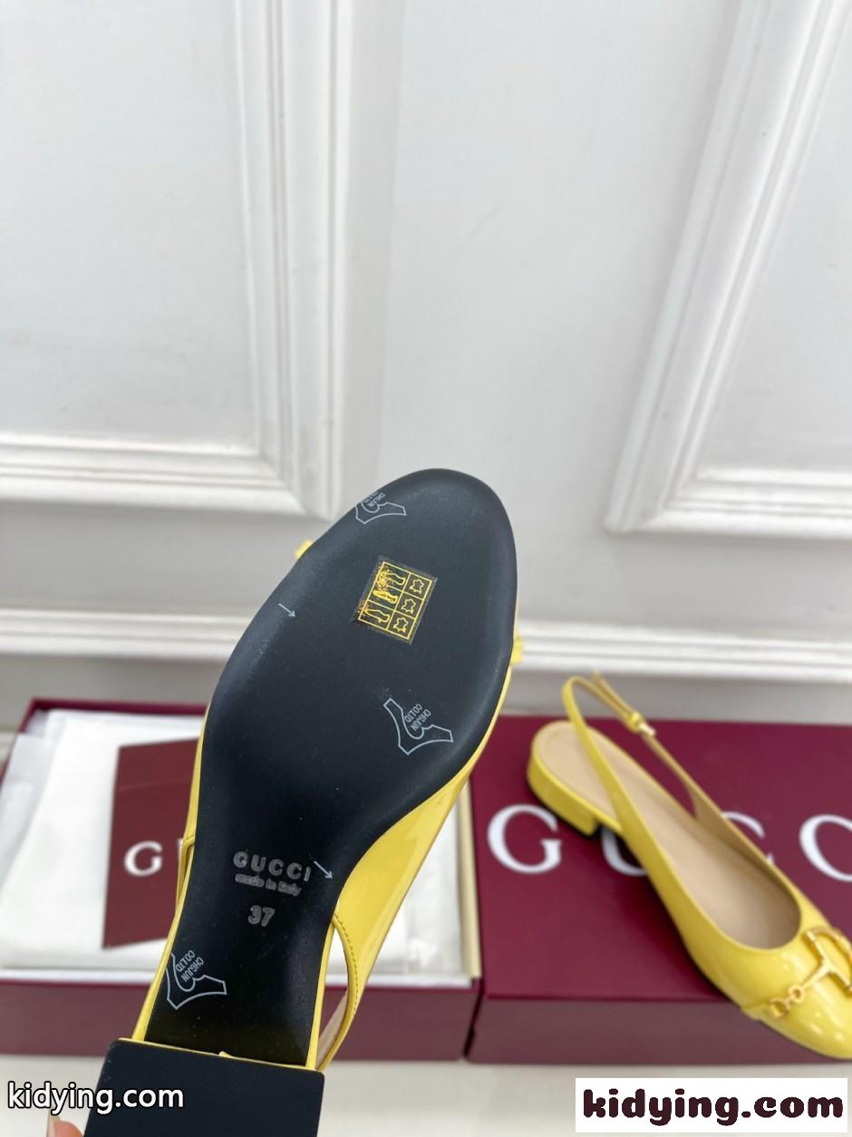 GUCCI ホースビット スリングバック パンプス グッチ パンプス コピー イエロー-3