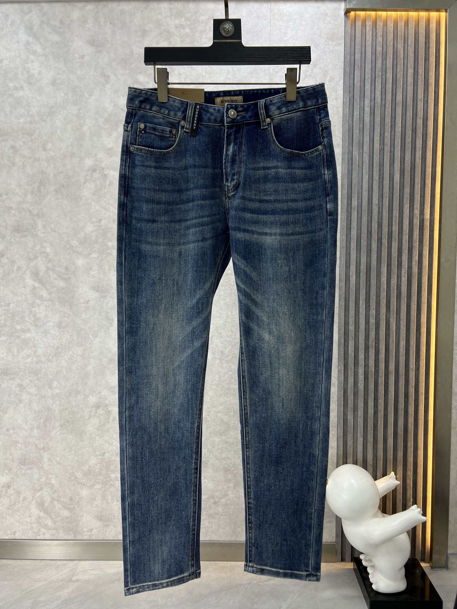 メンズ ストレッチ デニムパンツ バーバリー パンツ コピー ジーンズ-0