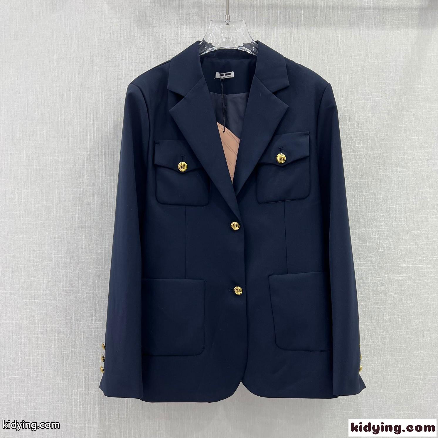 洗練された シングルブレスト バタヴィア ジャケット ミュウミュウ ジャケット コピー-1