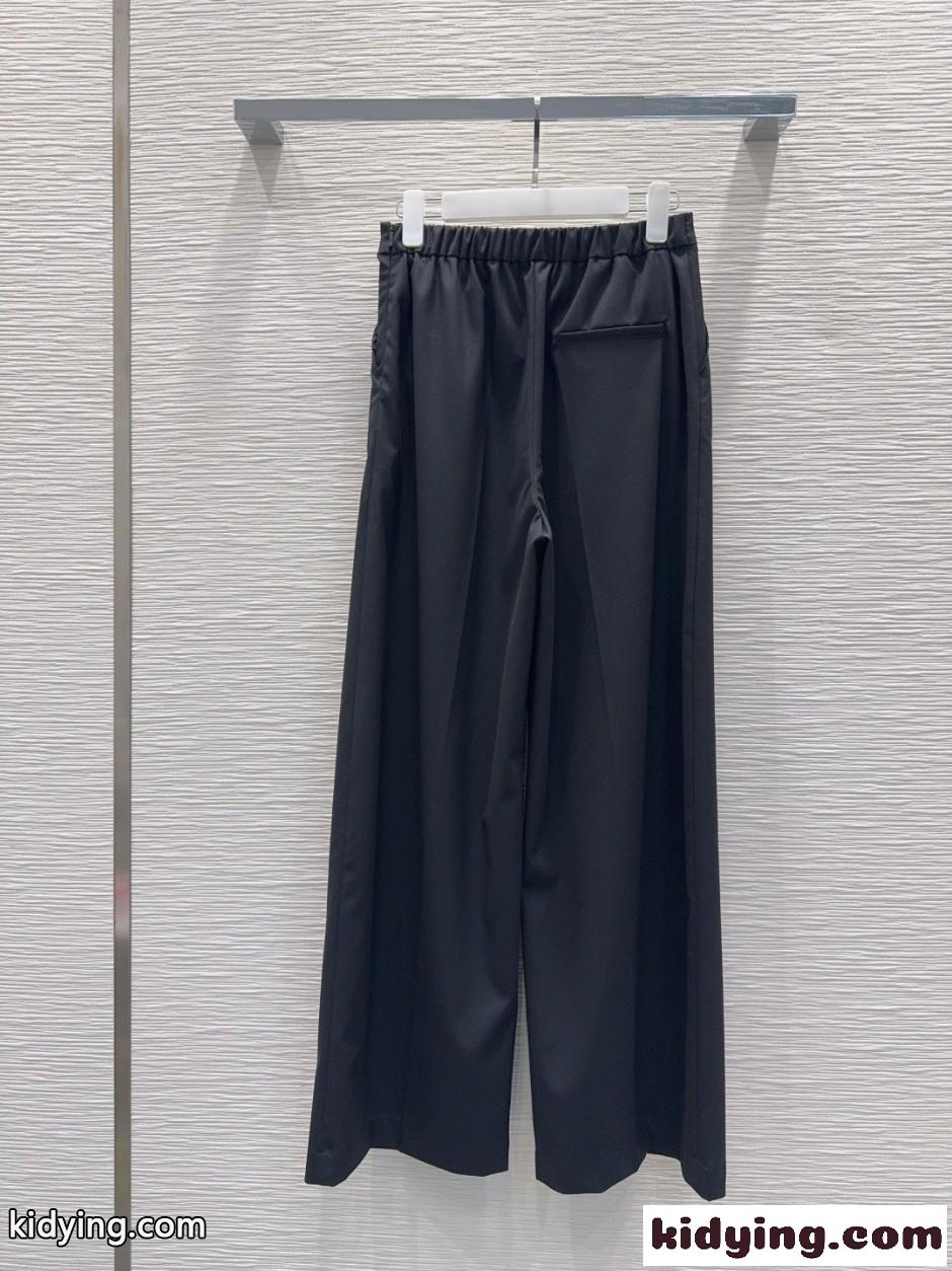 LOEWE ロエベ パンツ コピー トラウザーズ 大人 エレガント レディース ブラック-4